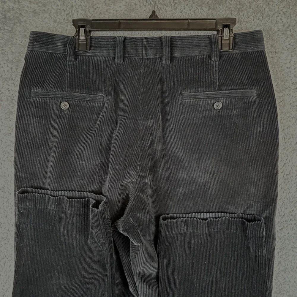 Brooks Brothers Hudson Corduroy Pants Mens W35 L33 Dark Blue‎ Straight Leg - Picture 4 of 11